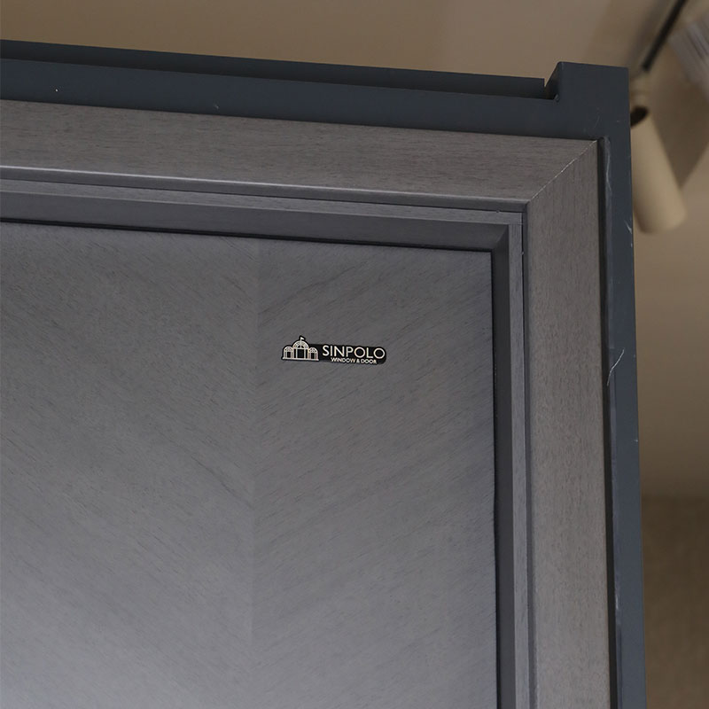 Light Grey Wooden Bedroom Door