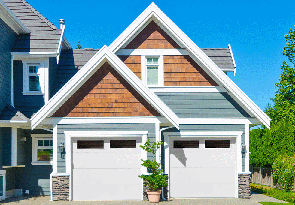 Flush Steel_Color Options_White Door Cropped Flush Steel Garage Doors